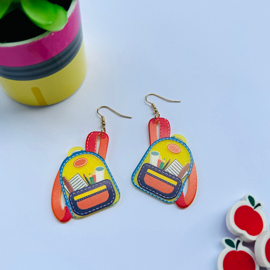 Aretes con bolso escolar | Pantallas Backpack earrings