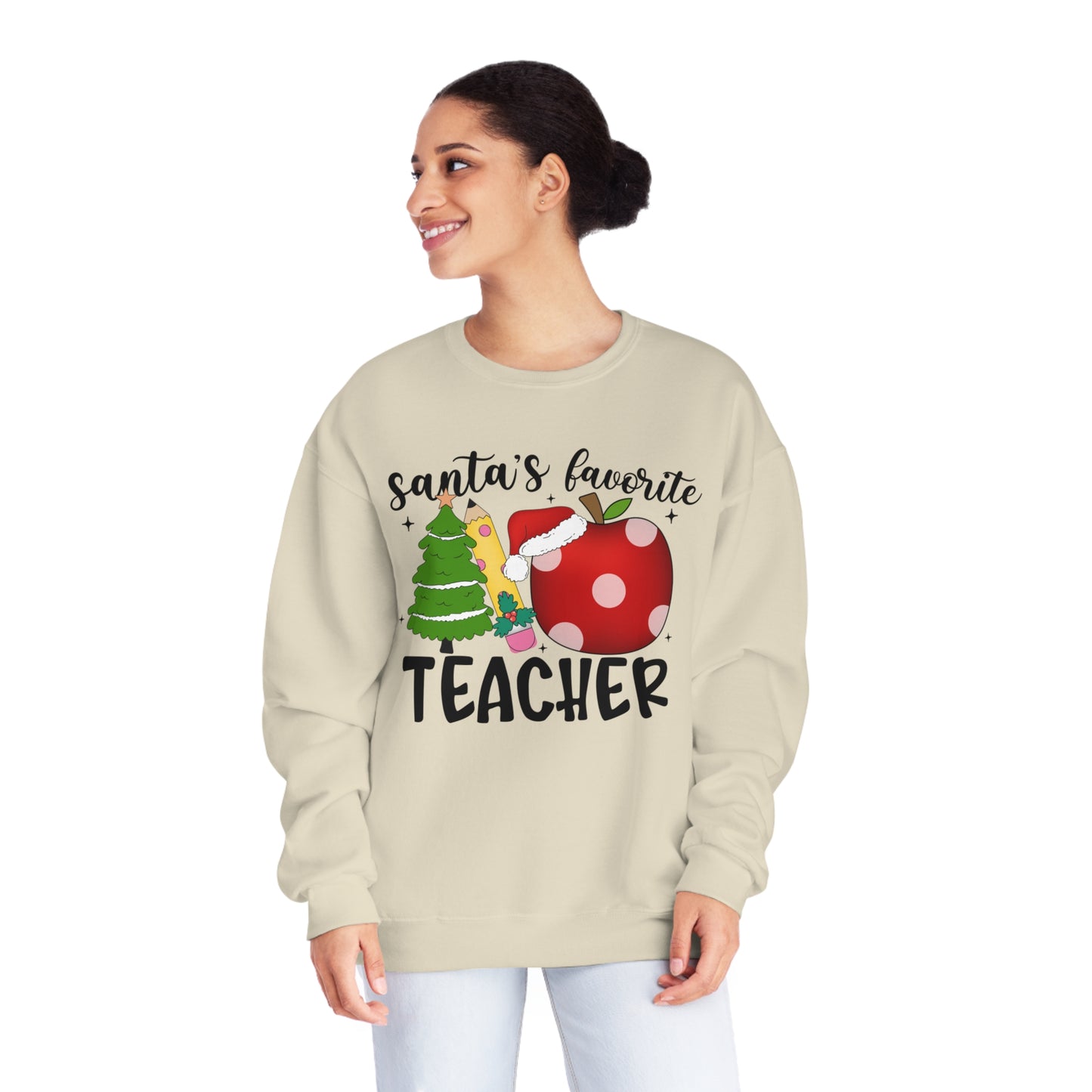 Santa's Favorite Teacher Crewneck Sweatshirt