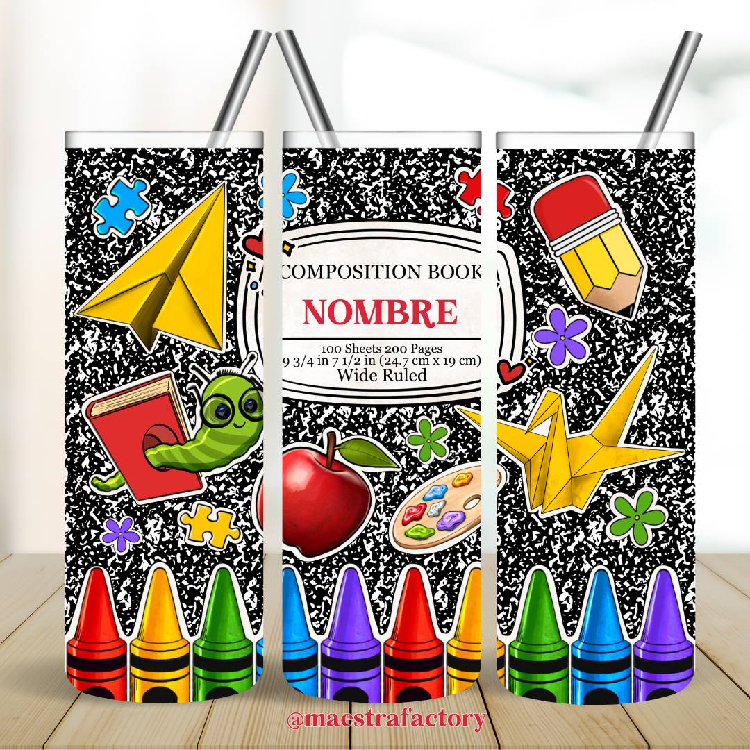 Tumbler Teacher notebook personalized