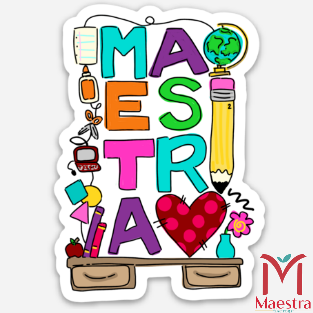 Sticker Colorful Maestra