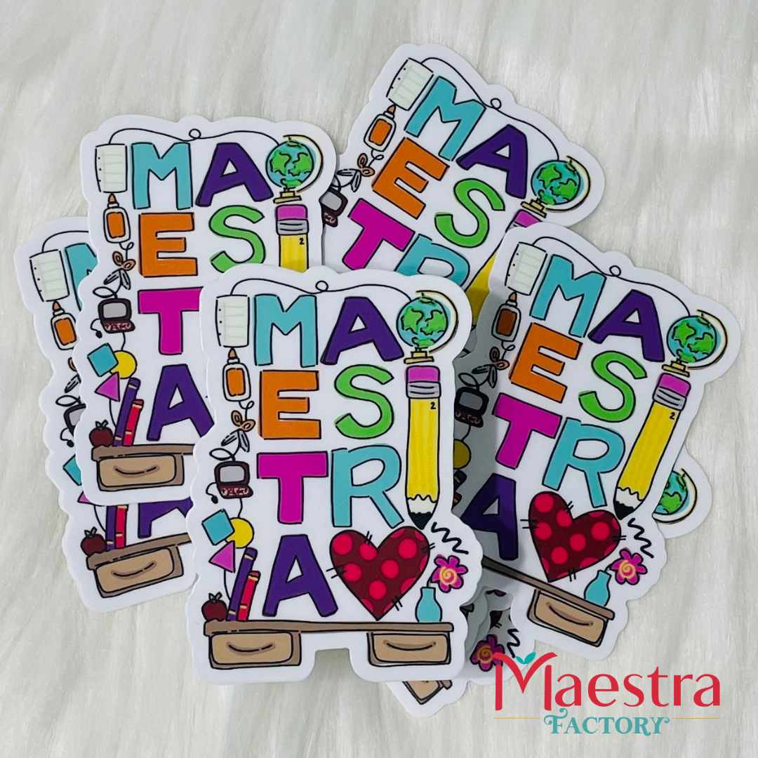 Sticker Colorful Maestra